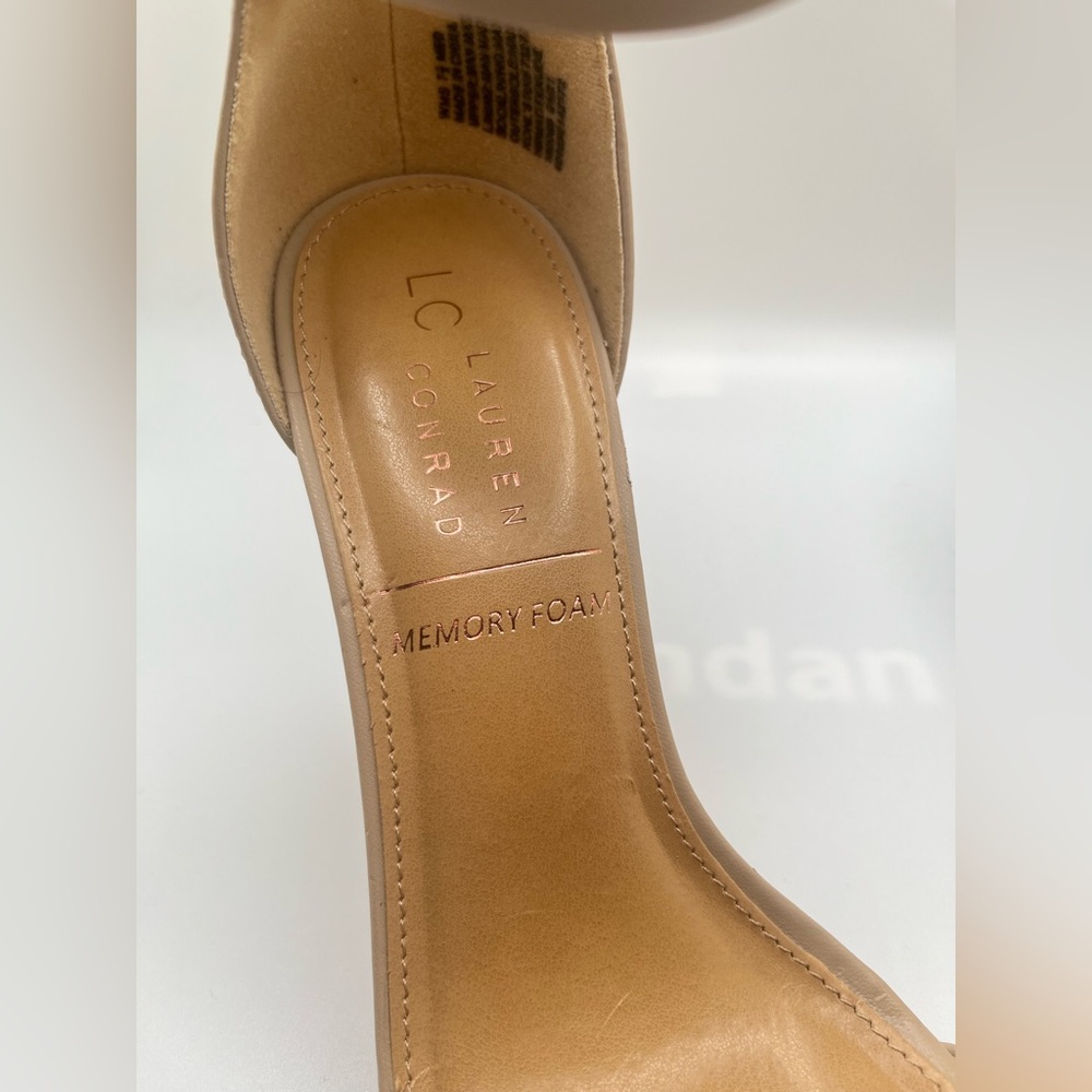 LC Lauren Conrad Women’s Fahnny Two-Piece Nude Ankle Strap Heels Size 7 1/2 M - Picture 5 of 10